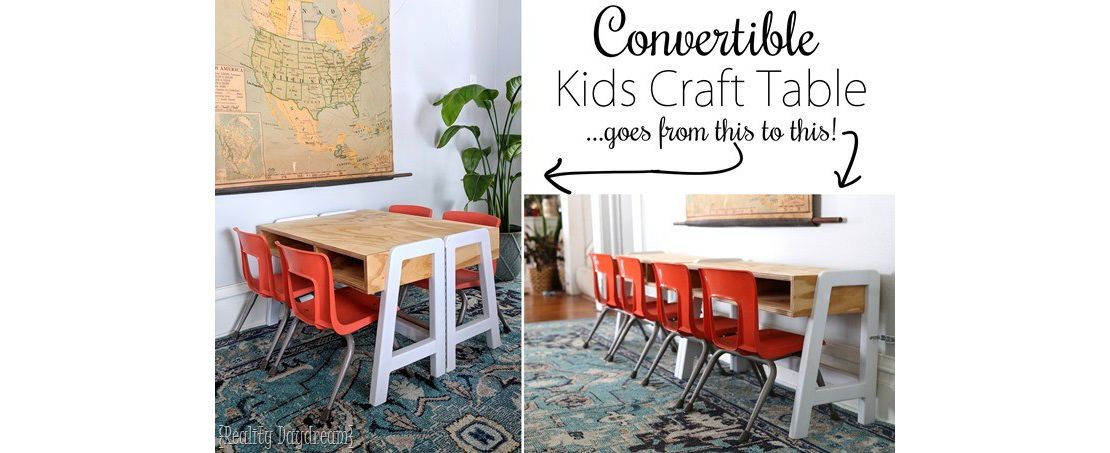 Convertible-Kids-Craft Table white and wood Reality Daydream
