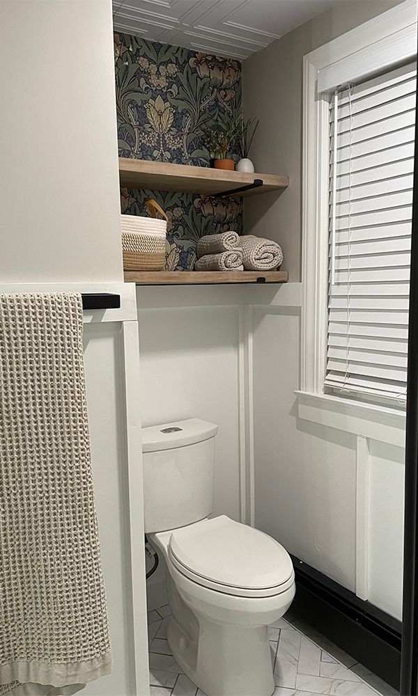 DIY Faux Floating Bathroom Shelves + Potty Training Round 2