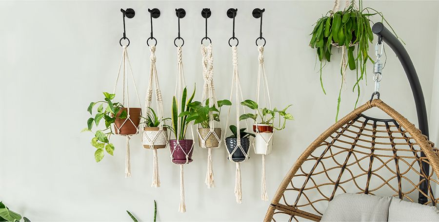 NACETURE Ceiling Hooks for Hanging Plants 3 Pack - Plant Hanger Indoor  Hanging Hooks Metal Plant Bracket Iron Lanterns Hangers for Wind Chimes