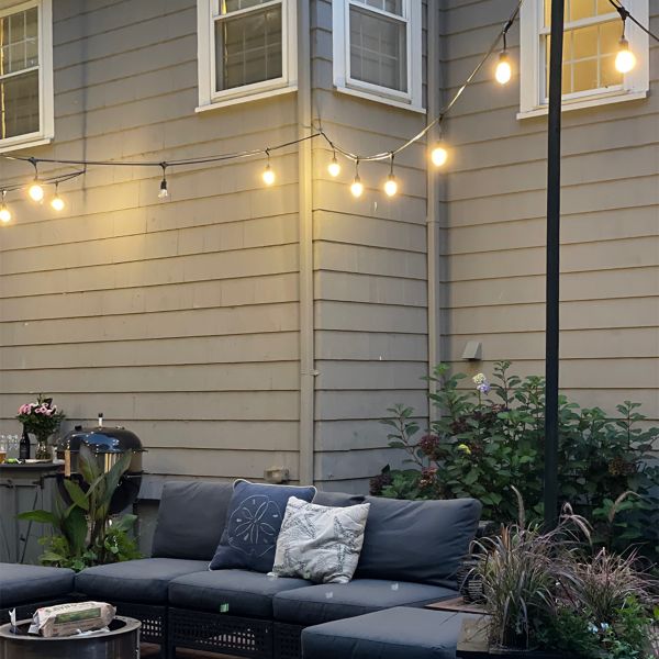 Diy hanging store lights outdoor