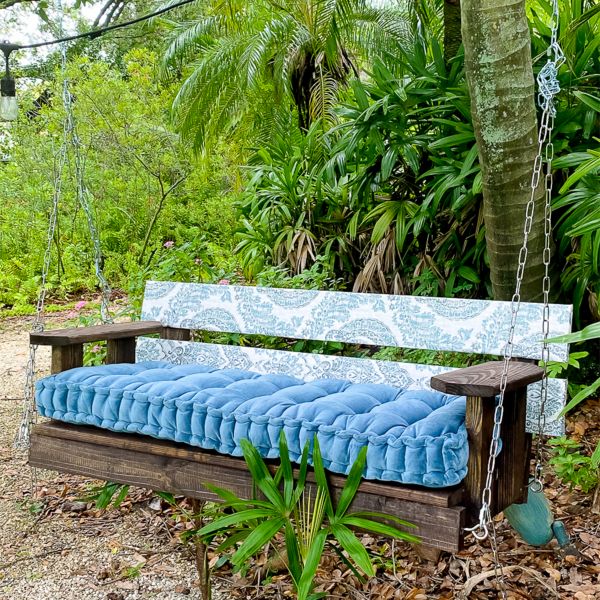 Diy outdoor swing discount bench