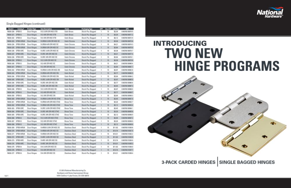 Hinges Sell Sheet