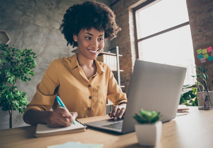 Woman on Computer