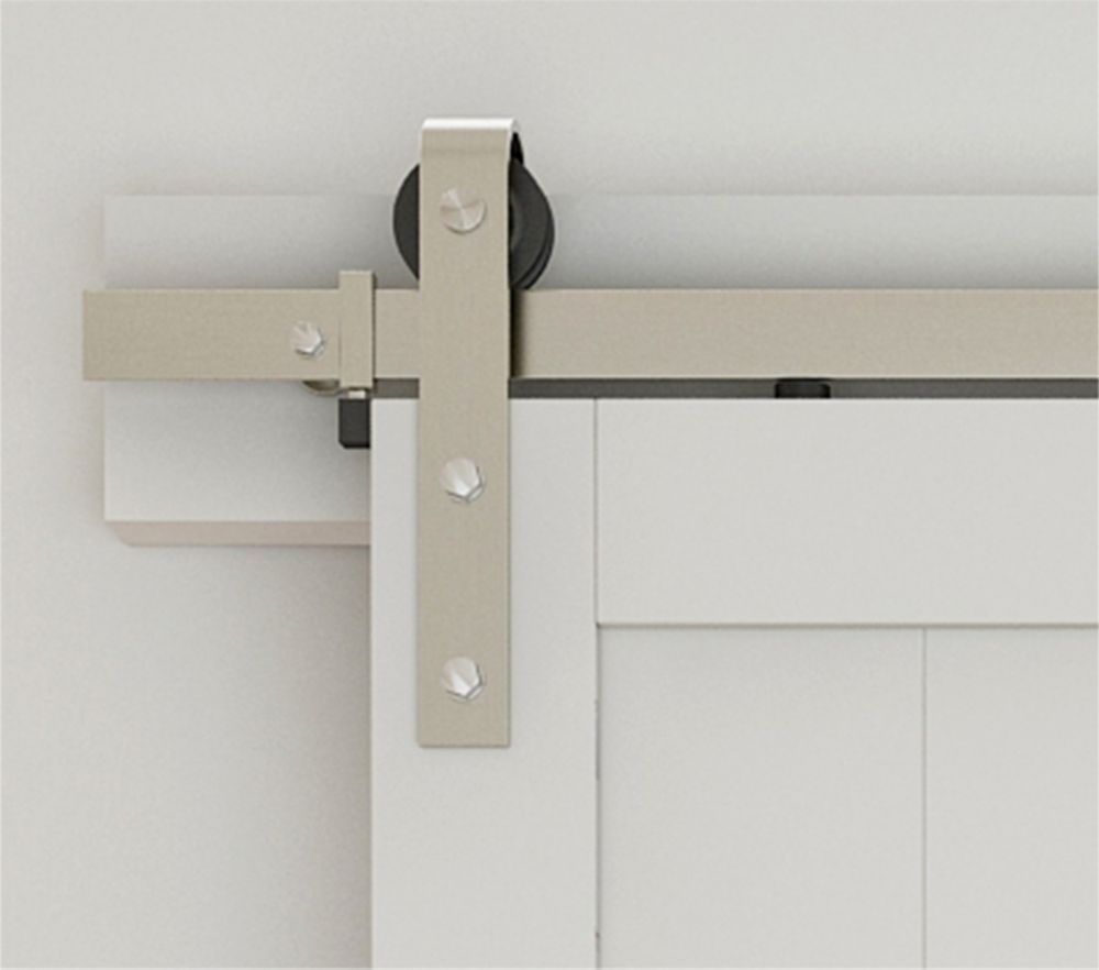 Brushed Nickel Sliding Barn Door Hardware Trabahomes