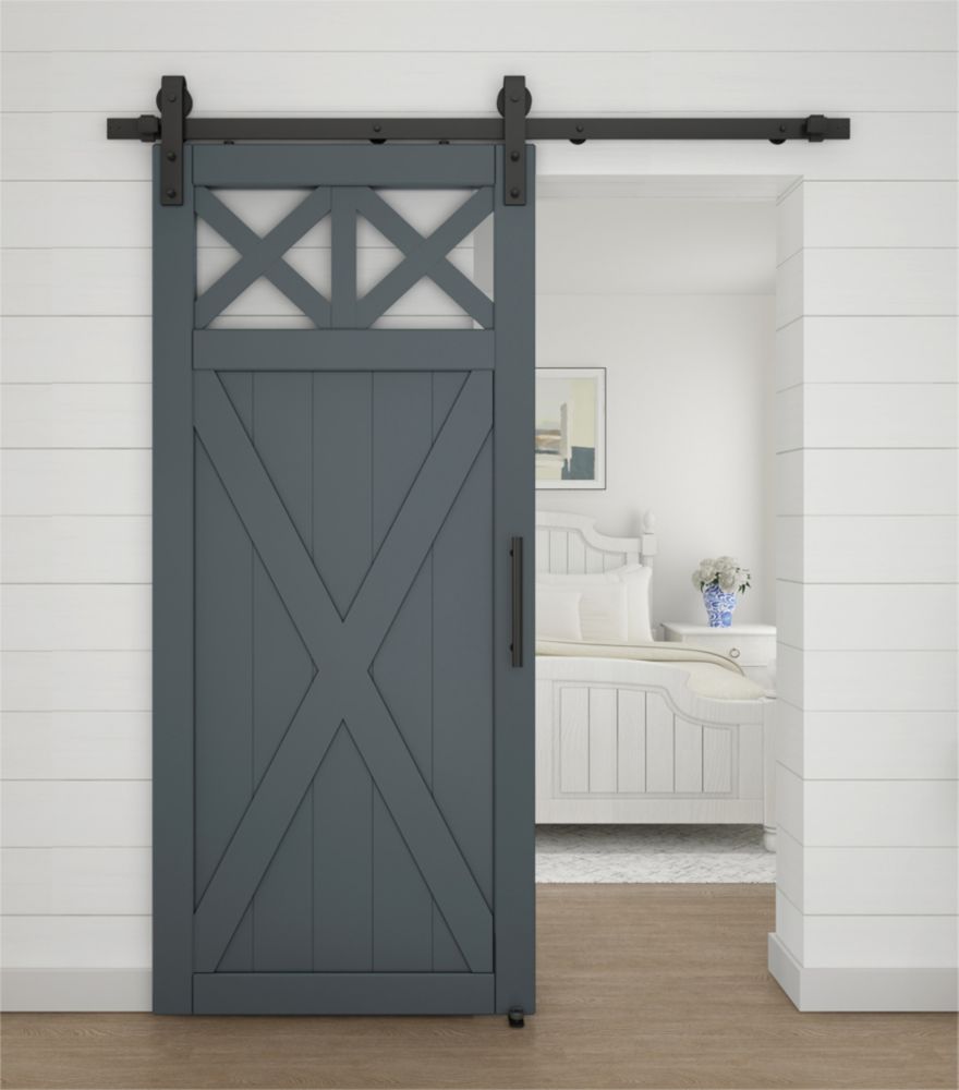 Premium Matte Black Barn Door Hardware Kit