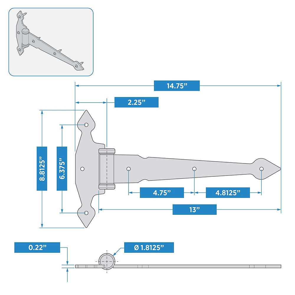 Supplementary Image for Spear Heavy Duty T-Hinge