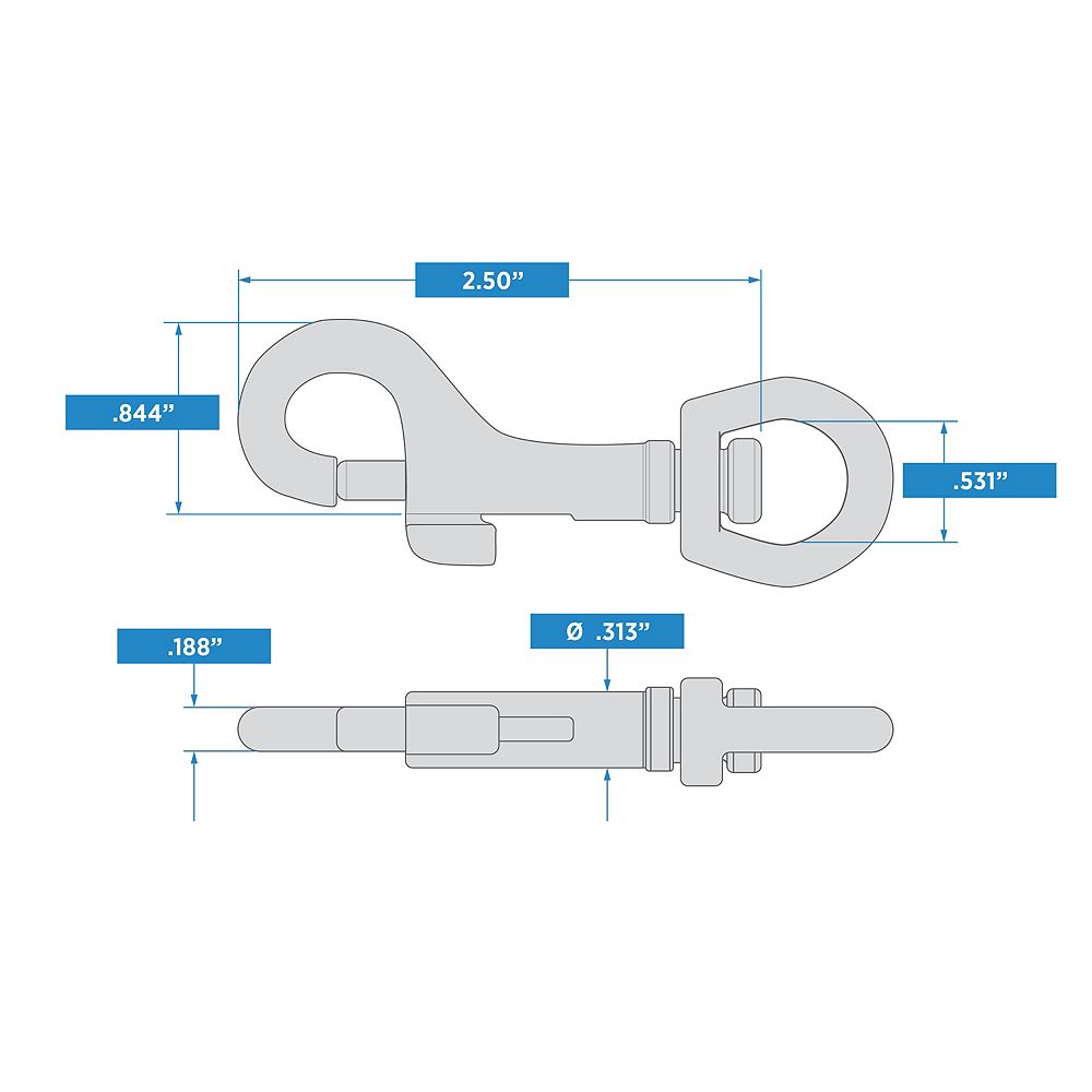 National Hardware N100-303- 1/2-in x 3-in Bolt Snap in Stainless