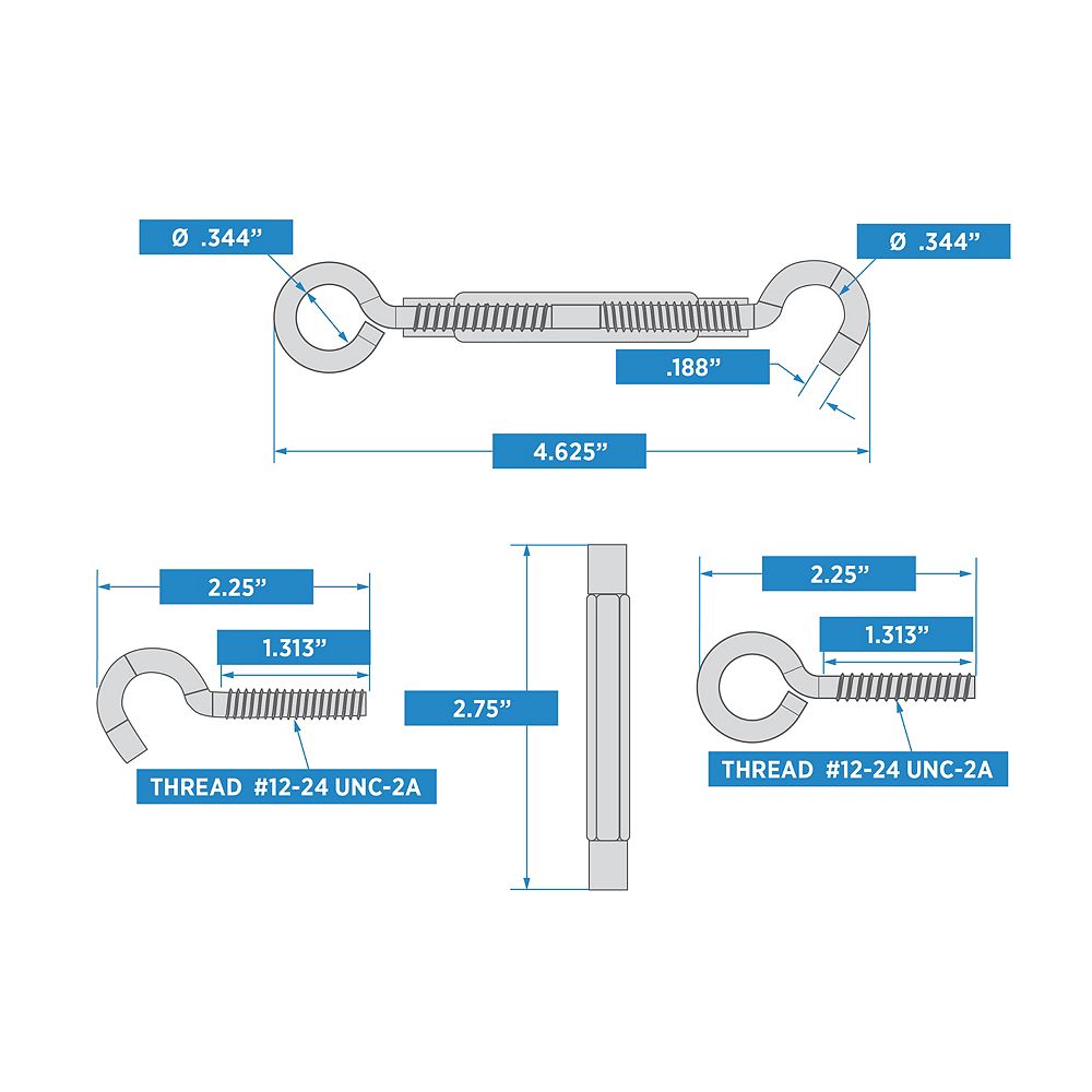 Supplementary Image for Hooks/Eye Turnbuckle