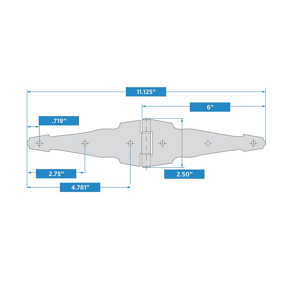 Supplementary Image for Ornamental Strap Reversible Strap Hinges