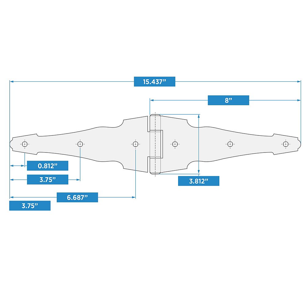 Supplementary Image for Ornamental Strap Reversible Strap Hinges