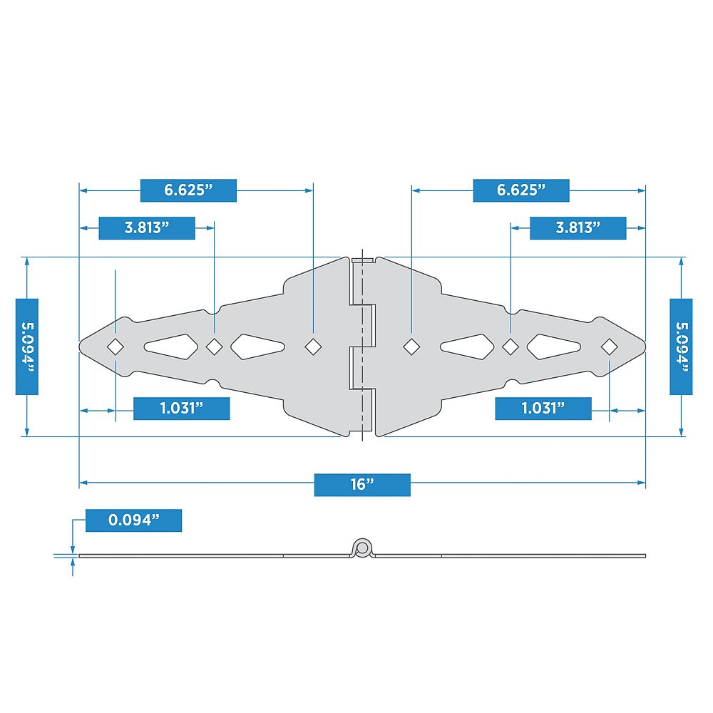 Supplementary Image for Deluxe Latches Decorative Strap Hinges Gate Kit
