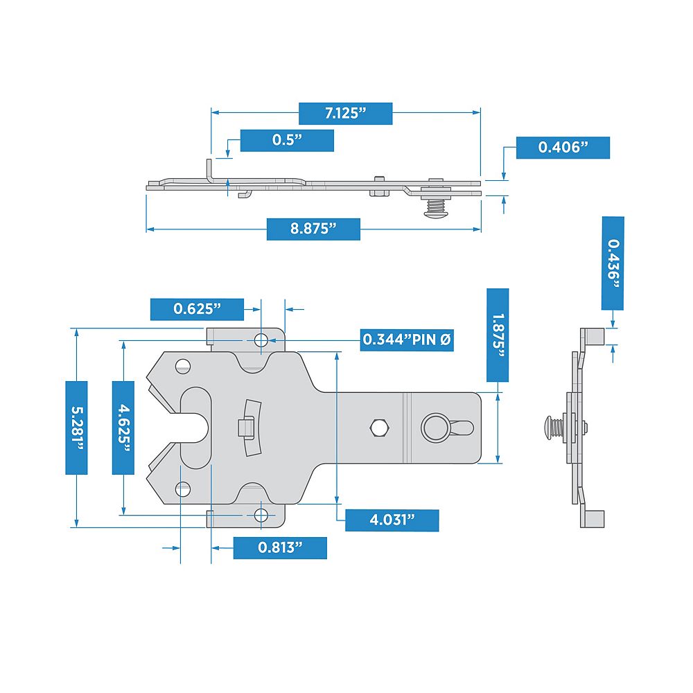Supplementary Image for Deluxe Latches Decorative Strap Hinges Gate Kit