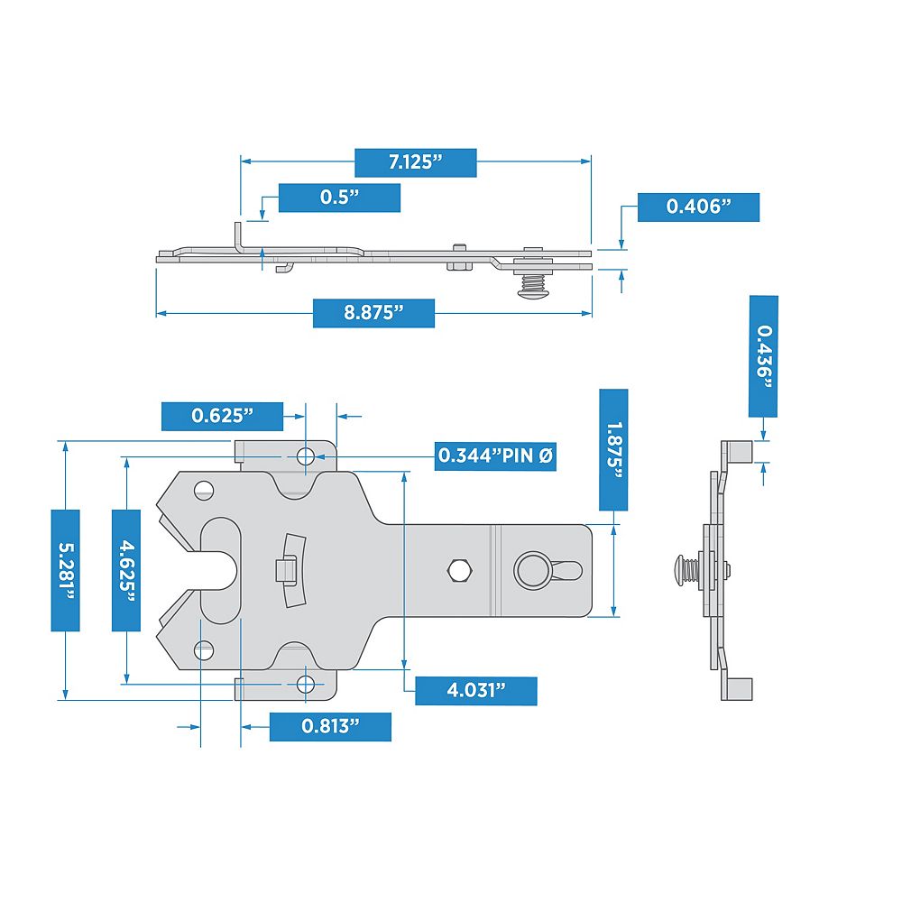 Supplementary Image for Deluxe Latches Decorative T-Hinges Gate Kit