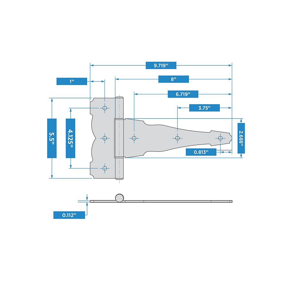 Supplementary Image for Deluxe Latches Decorative T-Hinges Gate Kit