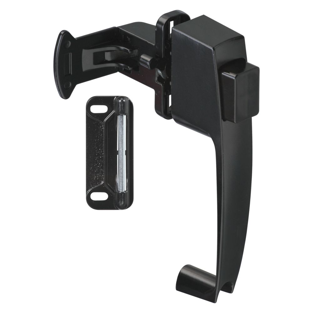 Pushbutton Latch - Black N178-350 | National Hardware