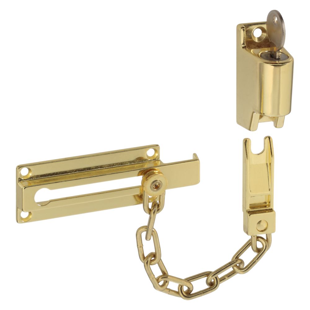 Keyed Chain Door Lock - Brass N183-582