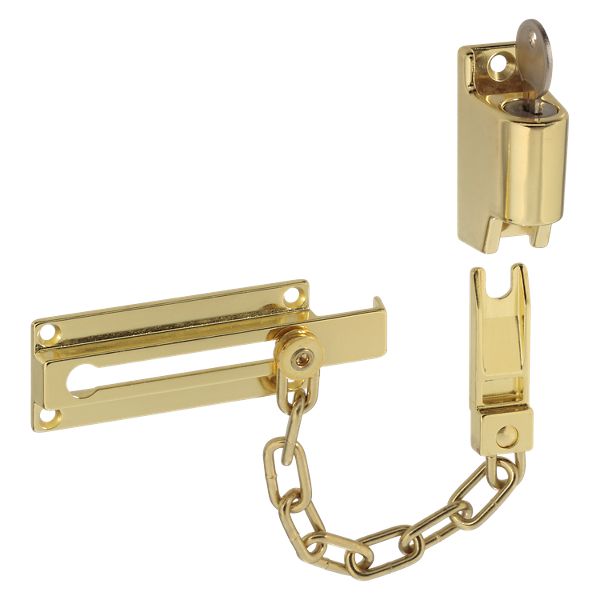 Keyed Chain Door Lock - Brass N183-582 | National Hardware