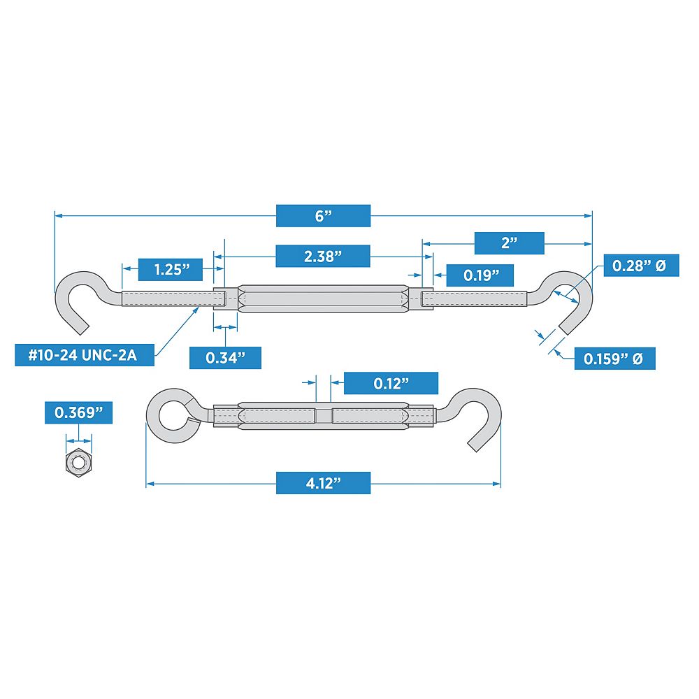 Supplementary Image for Hook/Hook Turnbuckle