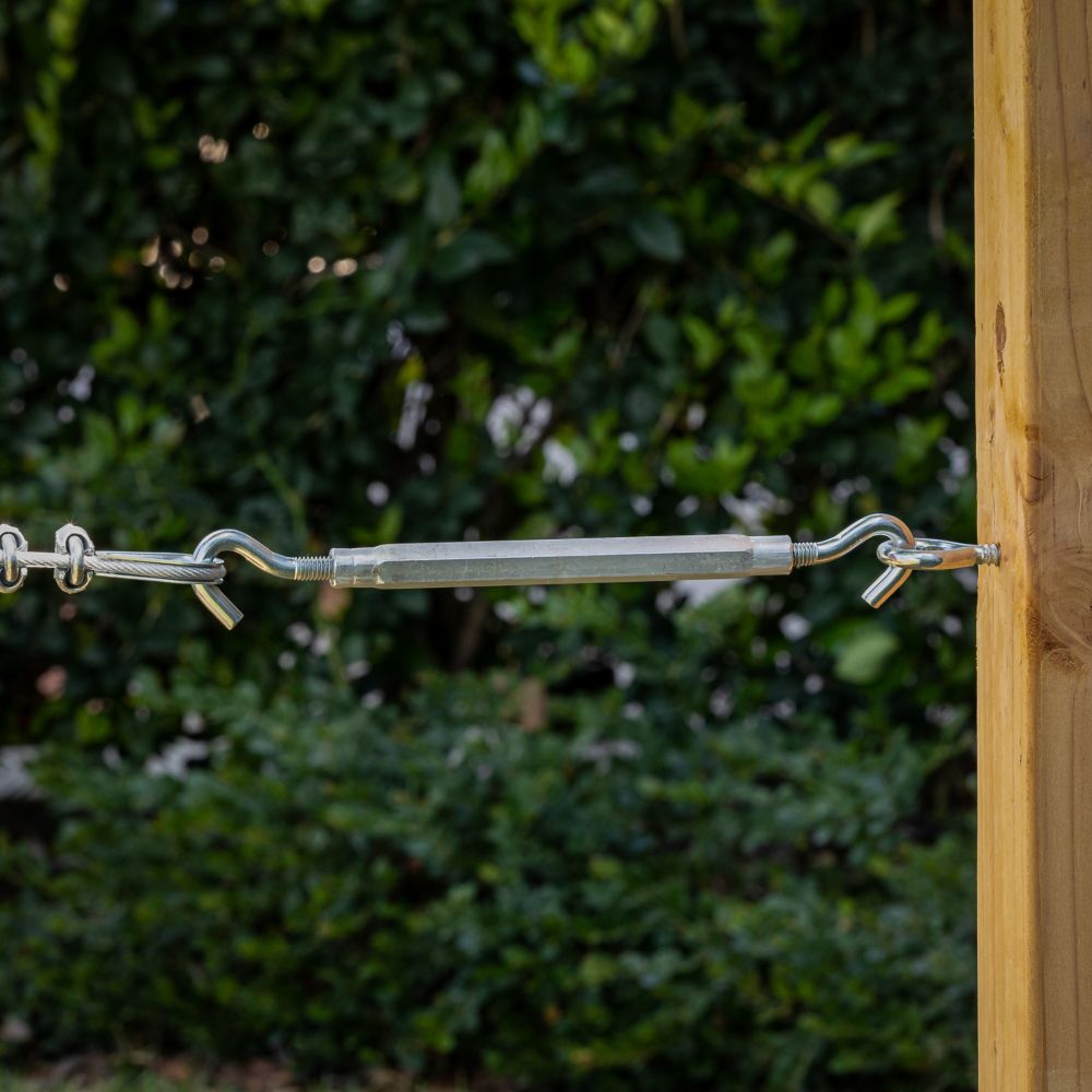 Tenditore A Vite Con Ganci In Acciaio Zincato - Stanley National Hardware 2174BC, 5/40,6 X 22,9 Cm, Corpo In Alluminio Estruso, Per Cavi E Fili, Regolabile A Mano O Con Chiave