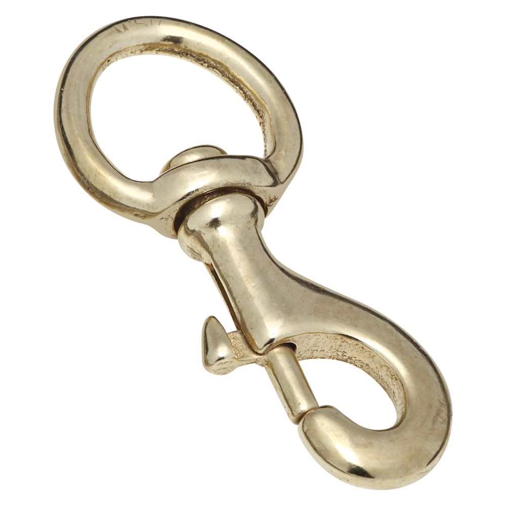 Flat Swivel Bolt Snap, Solid Brass