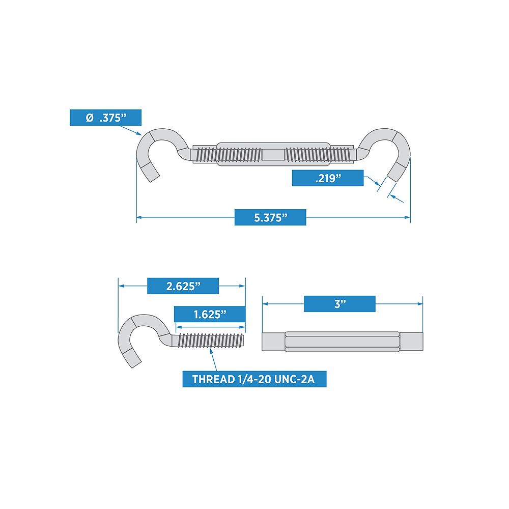 Supplementary Image for Hook/Hook Turnbuckle