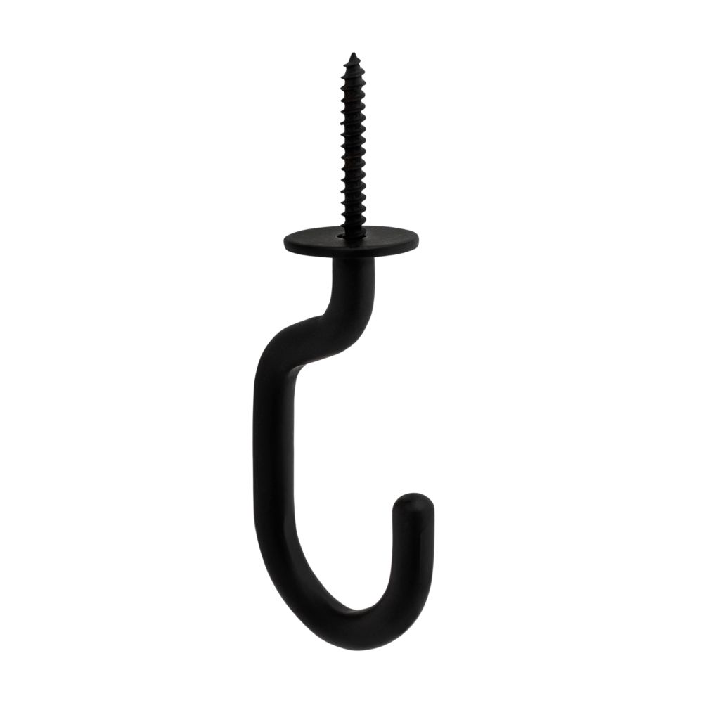 Black Metal Screw In S Hook Bracket - UK Garden Products