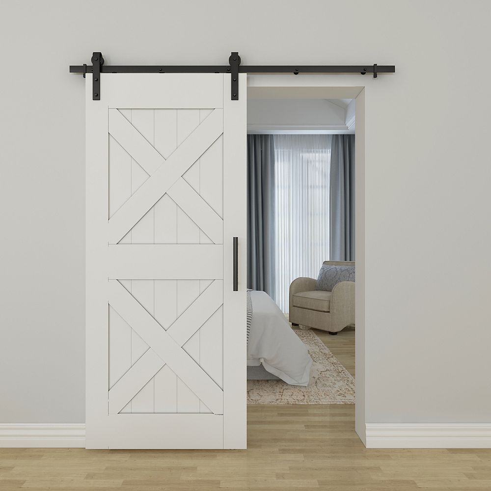 Designer Interior Barn Door Kit - Matte Black N700-005