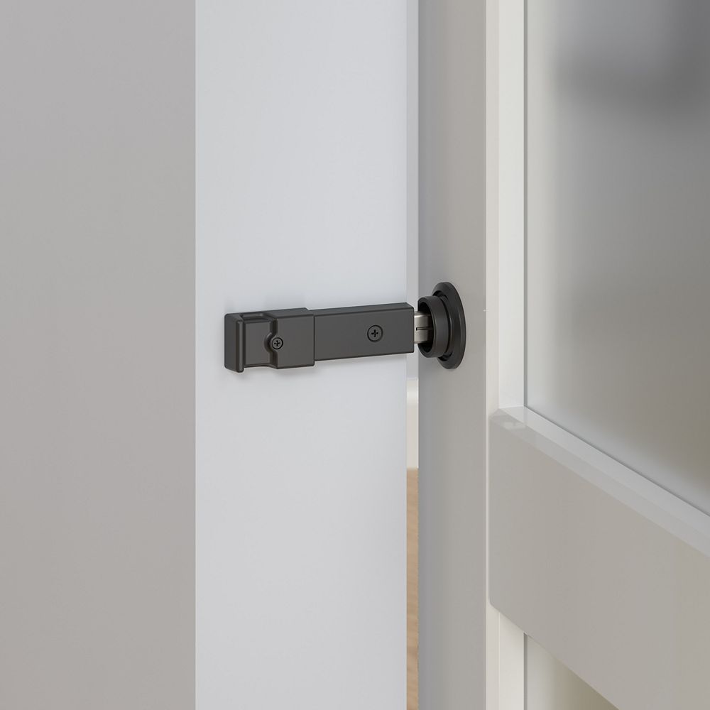 Barn Door Lock, Matte Black Stainless Steel Barn Door Flip Door