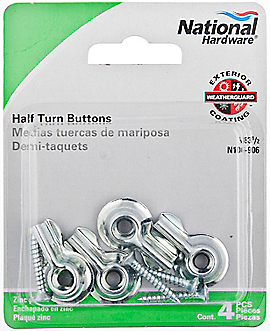 4 Per Pack National Hardware V83 1/2" Half Turn Buttons 