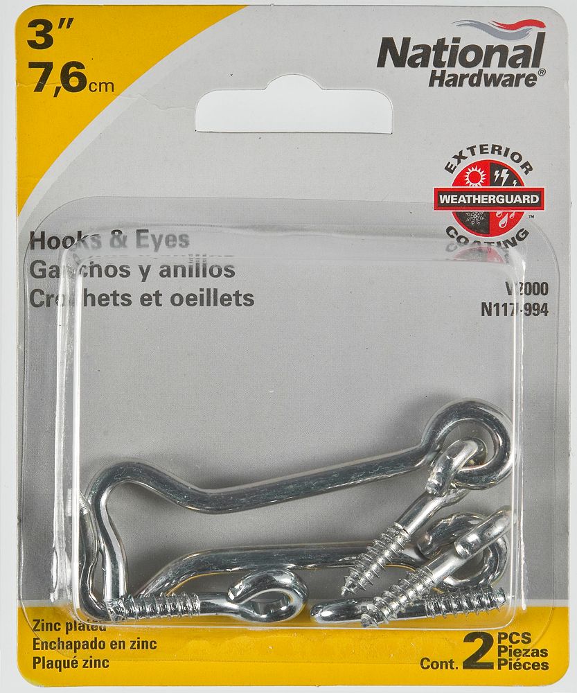 National Hardware Zinc Plated Steel Gate Hook and Eye