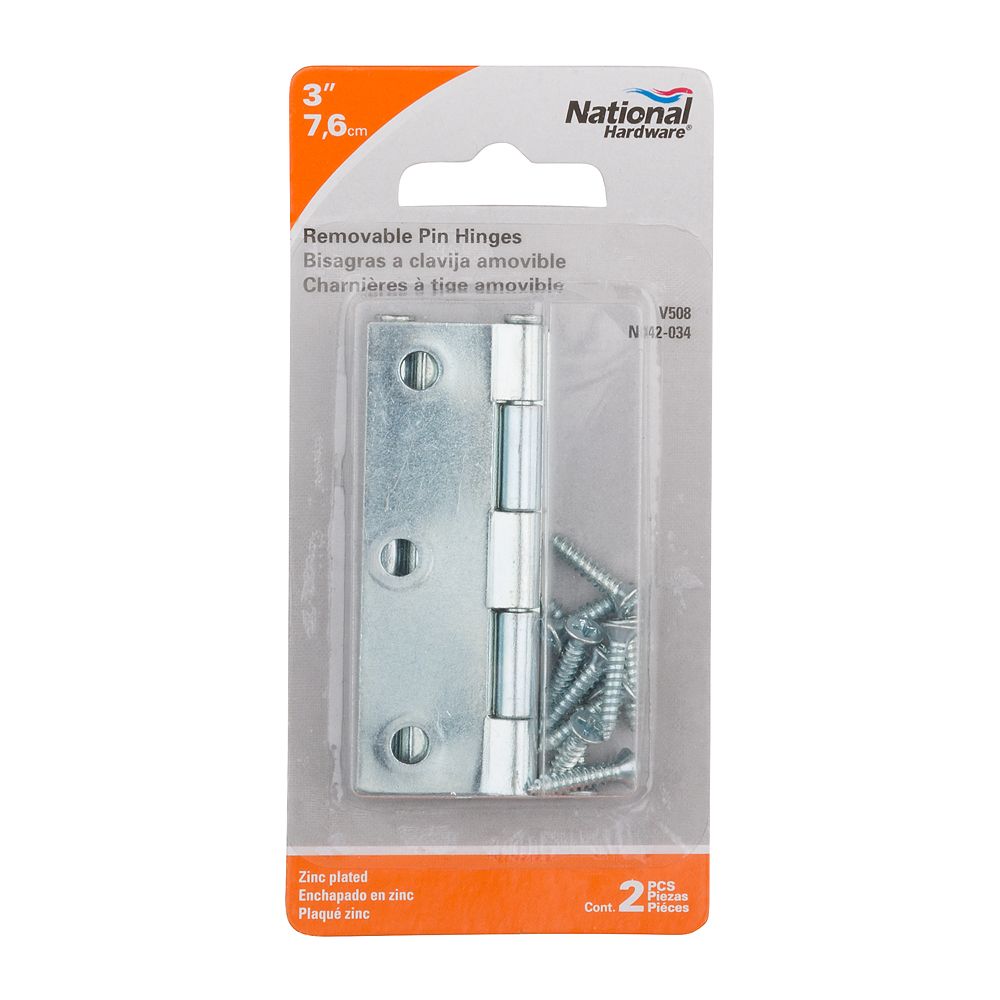 Removable Pin Hinge - Zinc Plated N142-034