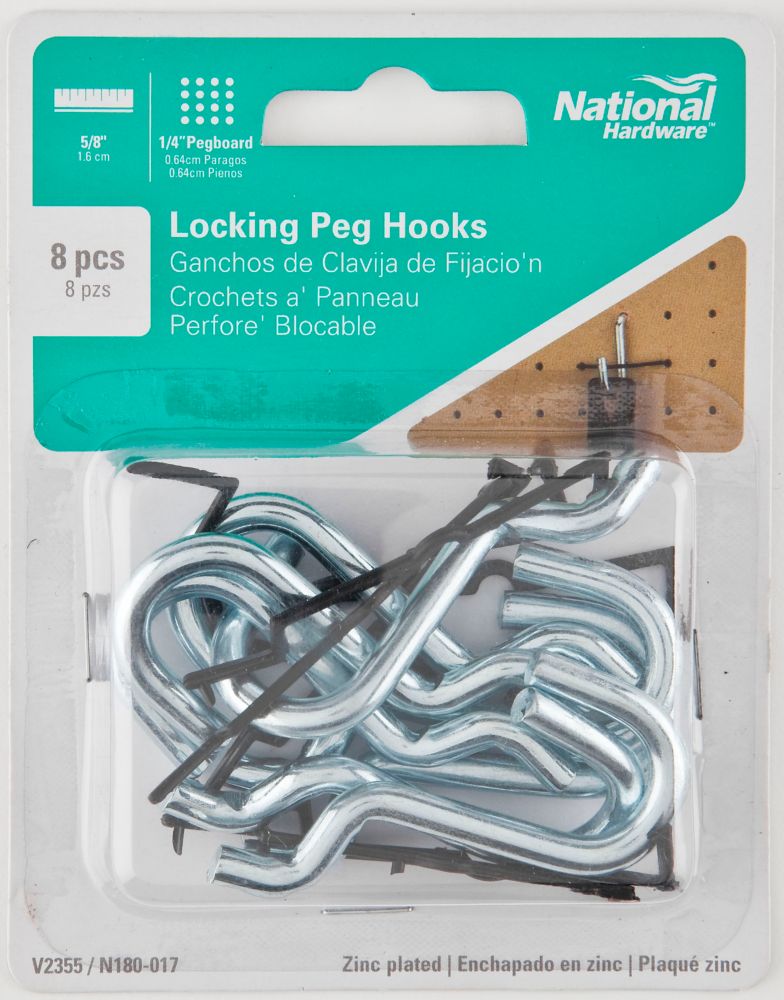 National Hardware N269-936 Heavy Duty Pegboard Scanner Hook 8 Inch Plus 2  By 1-1/4 Inch Flip Up Label Holder: Pegboard Hooks & Accessories Outlet  (754235658320-3)
