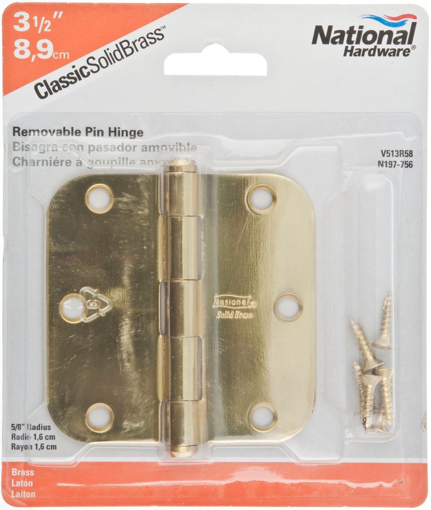 Door Hinge - Solid Brass N197-756 | National Hardware