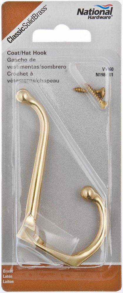 Solid Brass Wall Hook