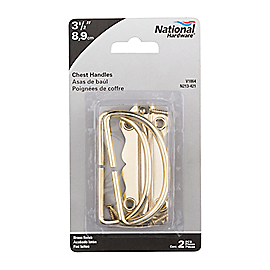 NATIONAL/SPECTRUM BRANDS HHI N213-421 Brass Chest Handle 2-Pack 