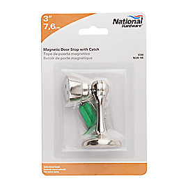 National Hardware V244 3" Magnetic Rigid Door Stop w/Catch in Brass 