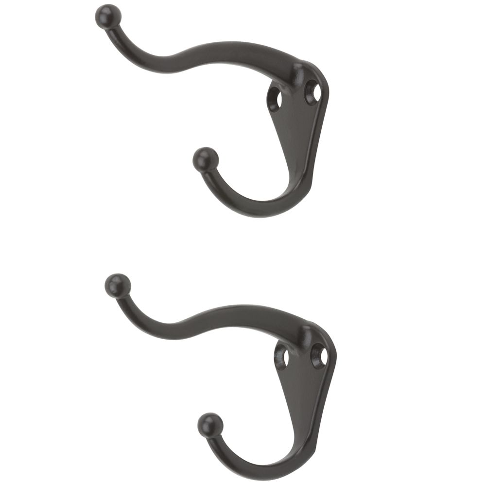 1900 Classic Double Robe Hook - Black